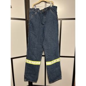 NWT BIG BILL Heavy Carpenter Reflective Strip Jeans Size 34 X 34‎ NWT